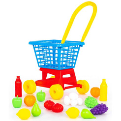 Тележка для игр Полесье  "Supermarket" №1 + набор продуктов