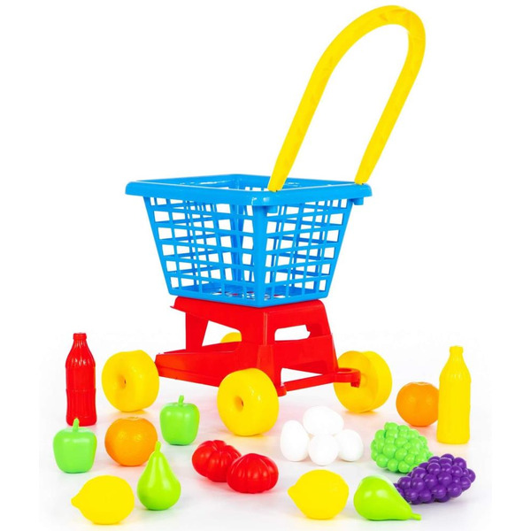 Тележка для игр Полесье  "Supermarket" №1 + набор продуктов