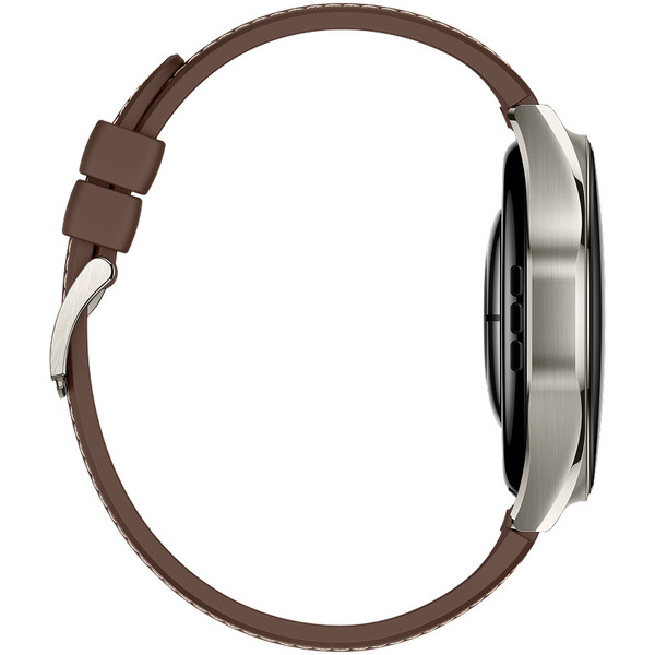 Умные часы Huawei Watch 6 Pro 46 мм NIZ-AL00 (серебристый, с коричневым силиконовым ремешком)