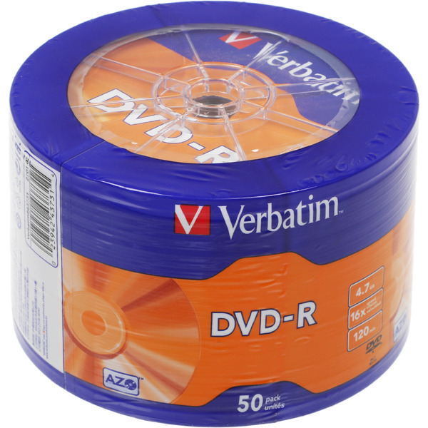 DVD-R диск Verbatim 4.7Gb 16x 43731 (50 шт.)