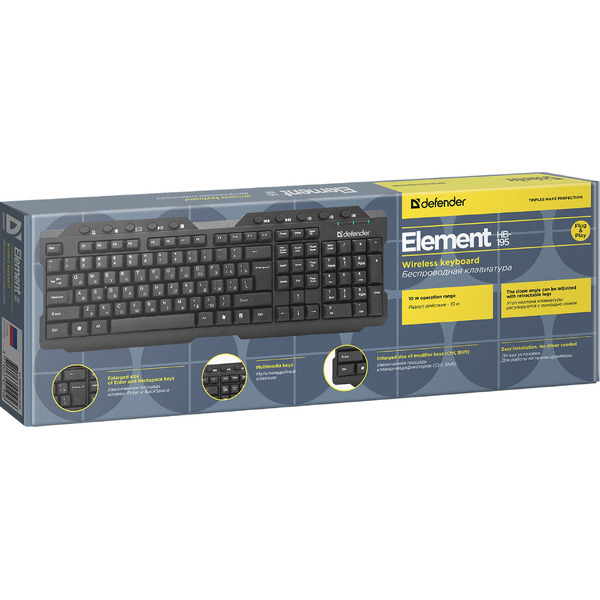 Беспроводная клавиатура Defender Element HB-195 RU