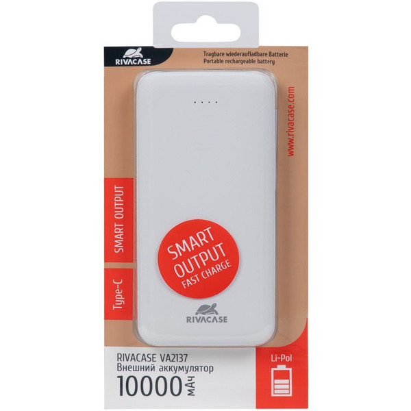 Внешний аккумулятор RIVACASE VA2137 (10000 мАч) White