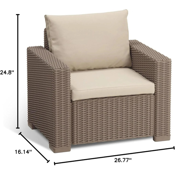 Комплект кресел садовых Keter California chair 258781 (капучино)