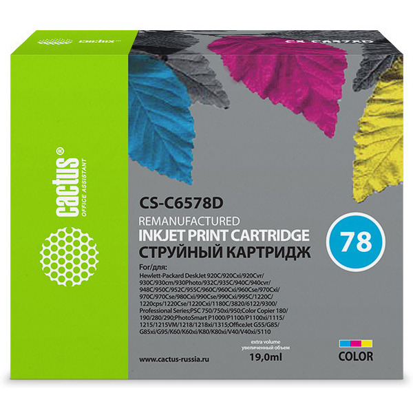 Картридж струйный Cactus CS-C6578D №78 (голубой/пурпурный/желтый)