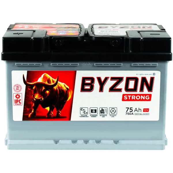 Автомобильный аккумулятор BYZON 75 Ah Strong L+  BYZ751S