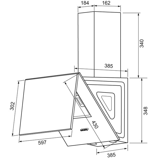 Вытяжка KRONA PLATTE 600 BLACK PB