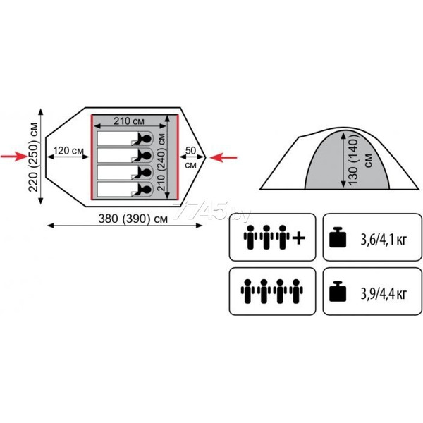 Палатка Tramp LITE Camp 3 ( V2 )