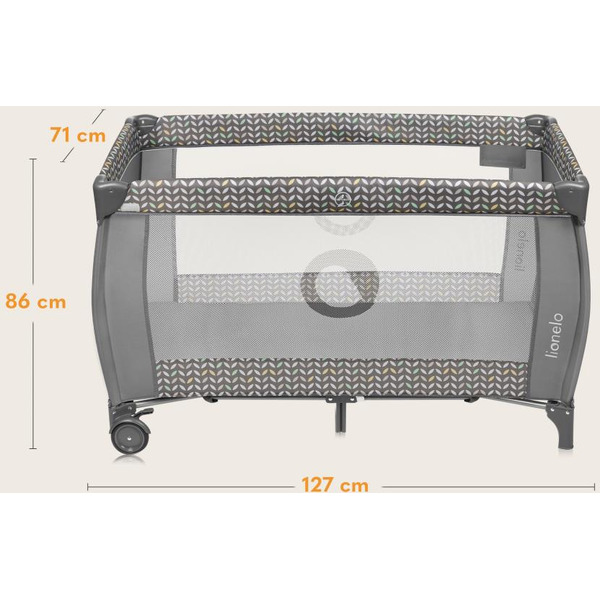 Кровать-манеж Lionelo Sven Plus (Grey Scandi)
