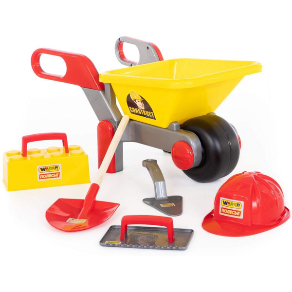 Тачка игрушечная Полесье №4 Construct с набором каменщика №4 50229