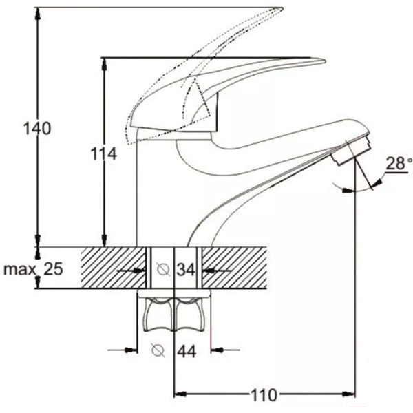 Смеситель для умывальника ECONOCE EC0360