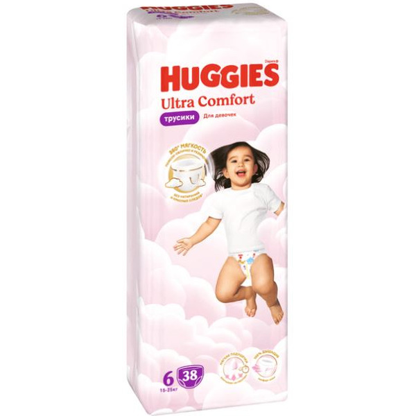 Трусики-подгузники HUGGIES Ultra Comfort Girl Mega 6 (38 шт)