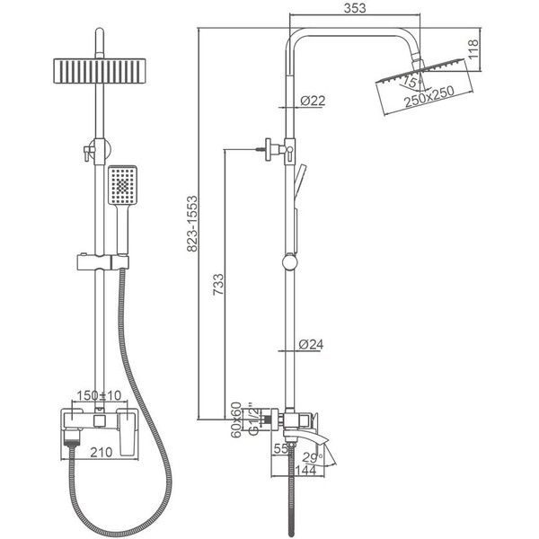 Душевая система Ledeme L2478Y