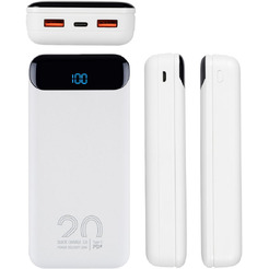 Внешний аккумулятор с дисплеем RIVACASE VA2580 (20000 mAh) белый