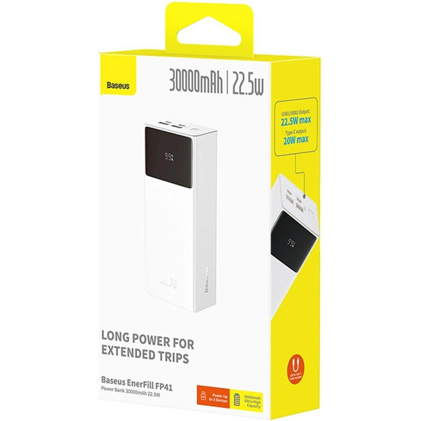 Внешний аккумулятор Baseus EnerFill FP41 Power Bank 22.5W 30000mAh E0027K01 (белый)