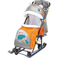 Санки-коляска Ника Детям 7-6 New (оранжевый/серый)