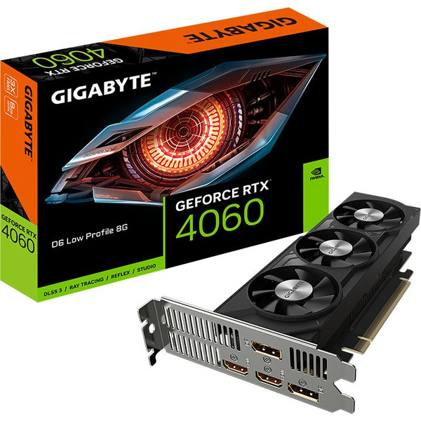 Видеокарта Gigabyte GeForce RTX 4060 D6 Low Profile 8G GV-N4060D6-8GL