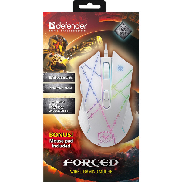 Игровая мышь Defender Forced GM-020L (белый)