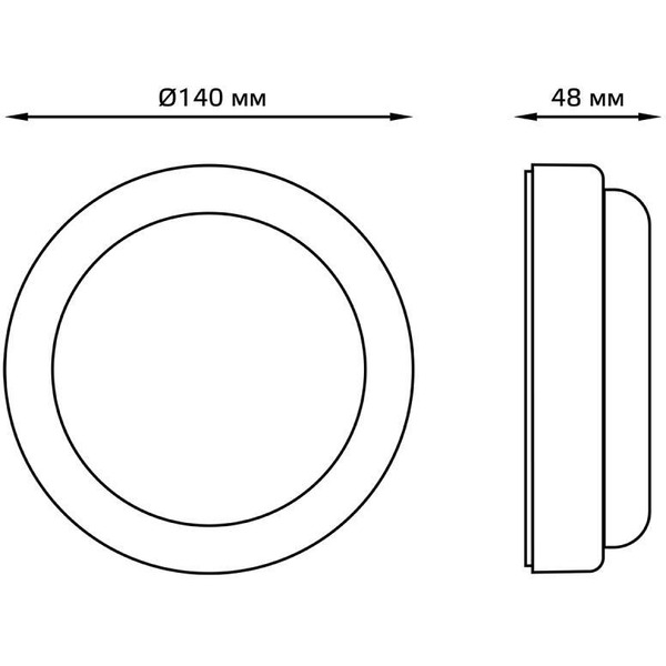 Светодиодный светильник Gauss IP65 12W 940lm 4000K