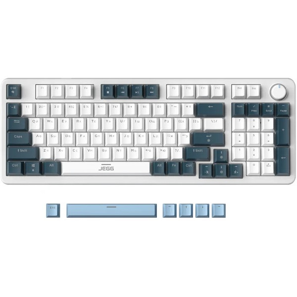 Клавиатура JEGG ZA98 White Navy Blue (TNT Red)