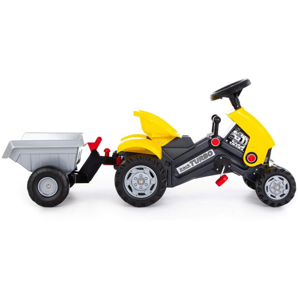 Каталка-трактор с педалями Полесье Turbo-2 с полуприцепом 89342