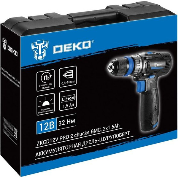 Дрель-шуруповерт Deko ZKCD12V PRO 084-1013