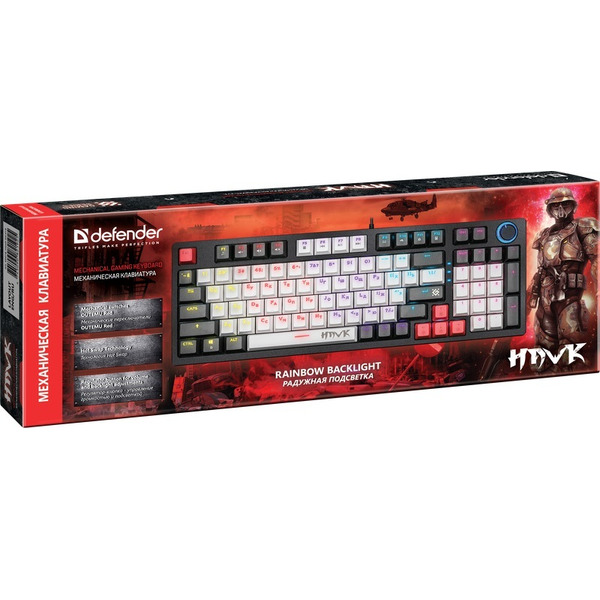 Клавиатура Defender Hawk GK-418 (Outemu Red)