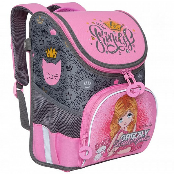 Рюкзак Grizzly RA-981-3 (серый/розовый)