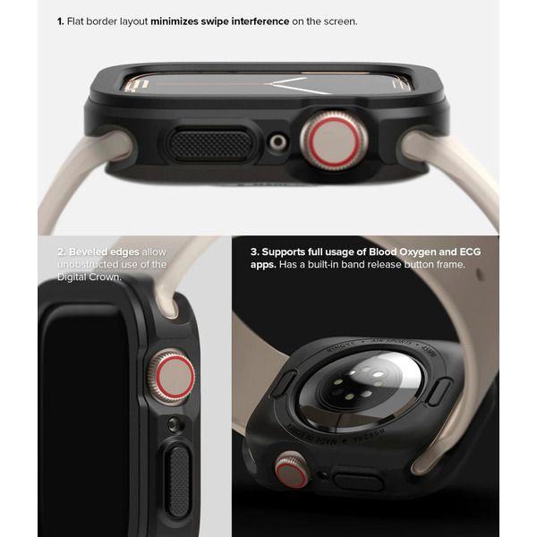 Чехол Ringke Air Sports для Apple Watch 9/8/7 45mm, SE3/SE2/SE/6/5/4 44mm BLACK