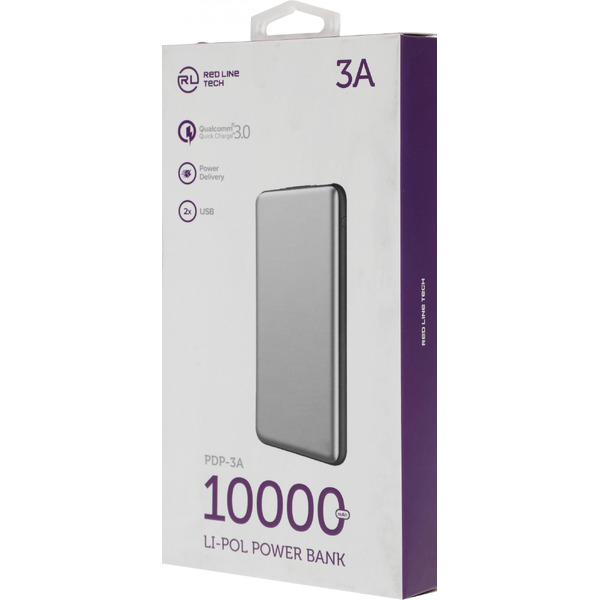 Внешний аккумулятор Red Line PDP-3A 10000mAh (серебристый)