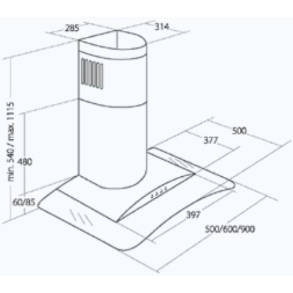 Вытяжка Akpo Largo Eco 60 WK-4 (нержавеющая сталь)