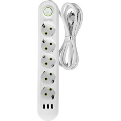 Сетевой фильтр QUMO Power Bar Light SPFS P-0009 51554 (3 м, белый)