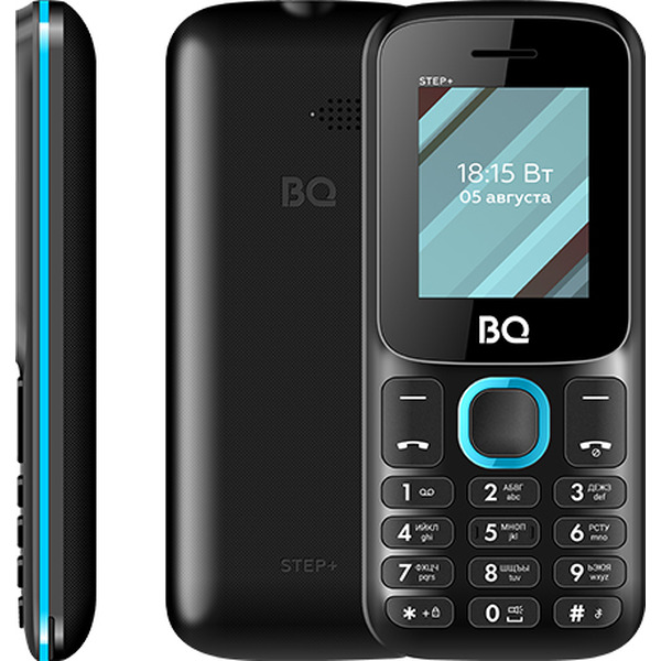 Мобильный телефон BQ-Mobile BQ-1848 Step+ (черный/голубой)