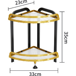 Органайзер для косметики угловой Happy Home HH-035B (черный/золото)