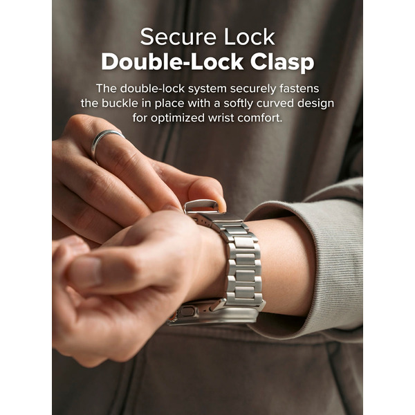 Ремешок RINGKE Titanium One для Apple Watch 44 / 45 / 46 / 49 mm NATURAL TITANIUM