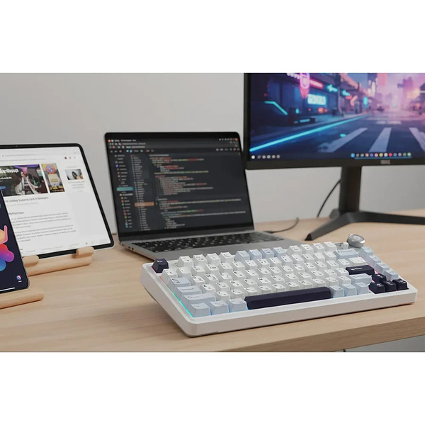 Клавиатура AULA AU75 (LIght Blue-White-Dark Purple,Star vector switches)