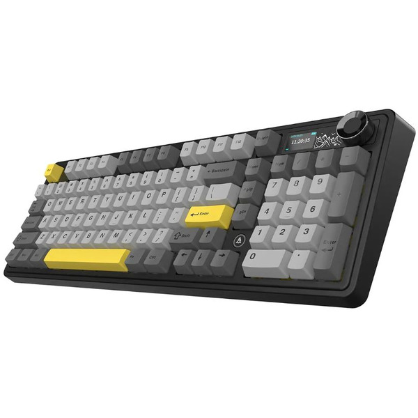 Компьютерная клавиатура AJAZZ AK980 V2 (черно-серая с желтым)