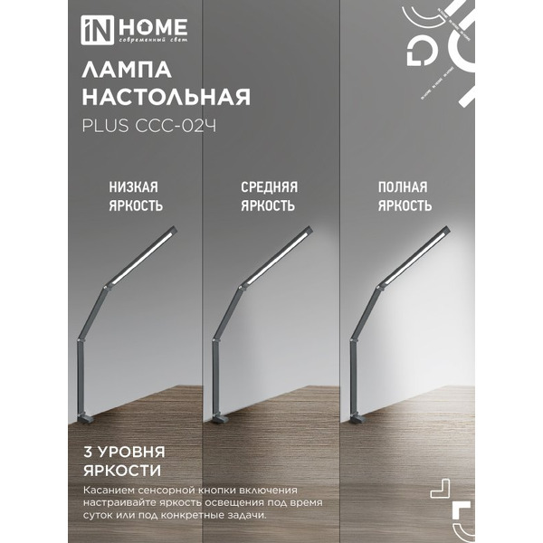 Светильник настольный светодиодный In Home Plus ССC-02Ч 4690612045269