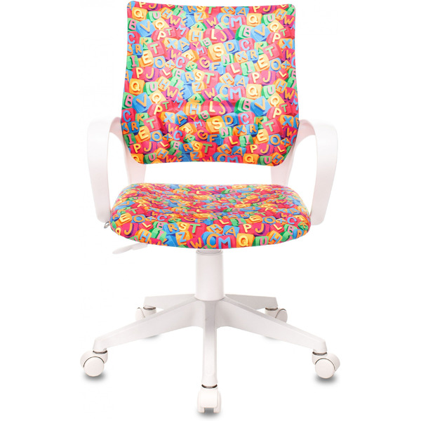 Кресло Бюрократ Burokids 1W (мультиколор алфавит/пластик белый)