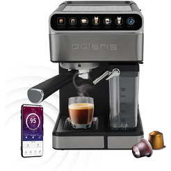 Кофеварка эспрессо Polaris PCM 1540 WIFI IQ Home (Нержавеющая сталь)