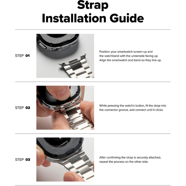 Ремешок RINGKE Metal One Air для Galaxy Watch 8, 8 Classic 40 / 44 / 46 mm SILVER