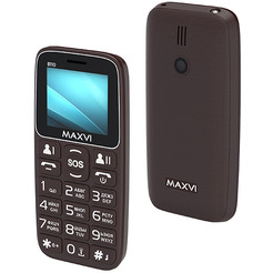 Кнопочный телефон Maxvi B110 + ЗУ WC-112 (коричневый)