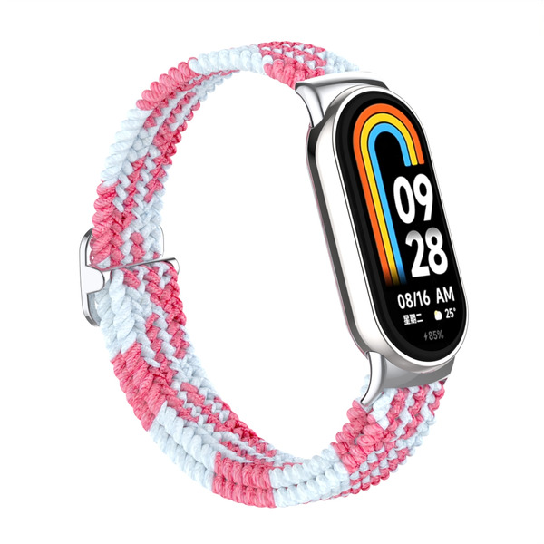 Ремешок Bingo Braided для Xiaomi Mi Band 8 (розовый с белым)