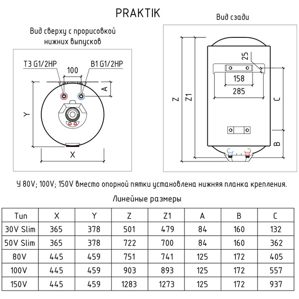 Водонагреватель THERMEX Praktik 80 V
