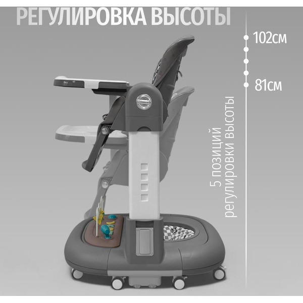 Стульчик для кормления Bubago William BG 193-2 (Серый)