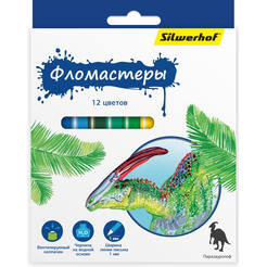 Фломастеры SILWERHOF Динозавры 867201-12