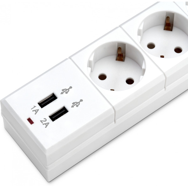 Сетевой фильтр Buro BU-SP5-USB-2A-W