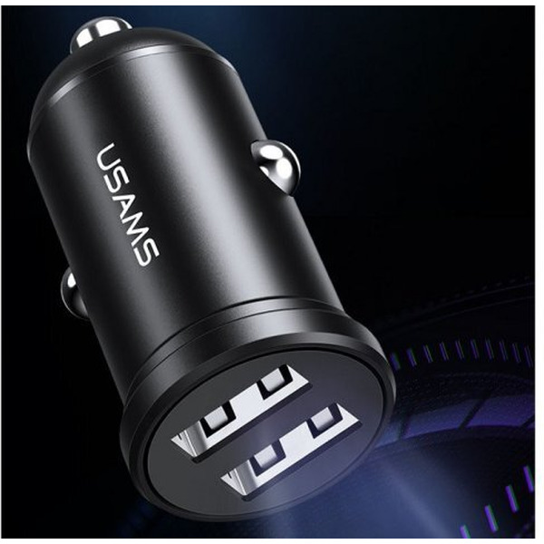 Автомобильное зарядное USAMS US-CC114 C20 2.4A Dual USB CC114TC01 (черный)