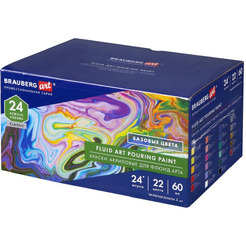 Краски акриловые для техники Флюид Арт BRAUBERG ART 192237