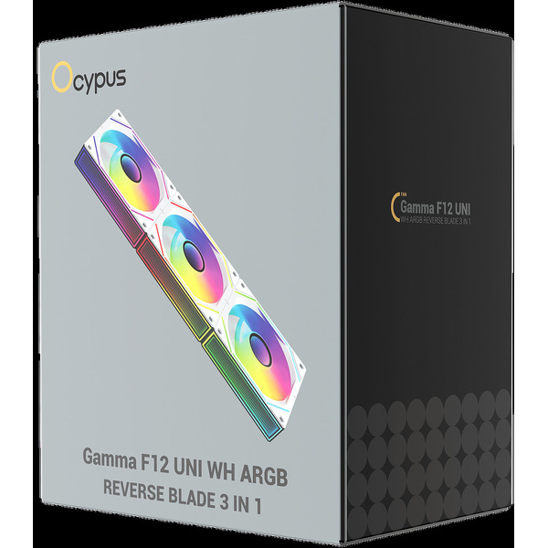 Комплект вентиляторов для корпуса Ocypus Gamma F12 Uni WH ARGB Reverse Blade 3IN1