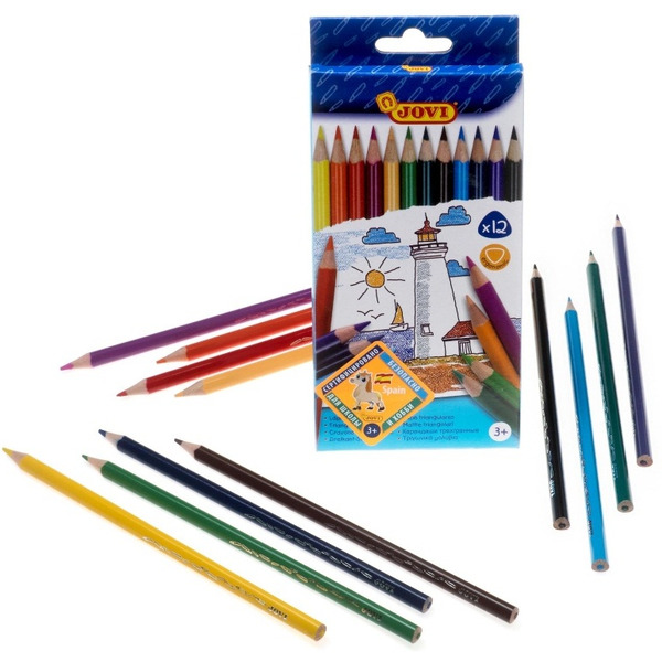 Карандаши JOVI (12 цветов треугольные)